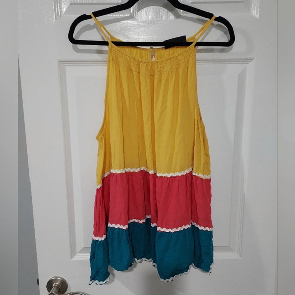 Lane Bryant Multi-Color Classic Halter-Neck Tiered Tank in Size 20 - Picture 2 of 11